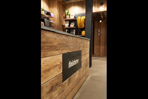 Wooden counter at Finisterre, Covent Garden, London